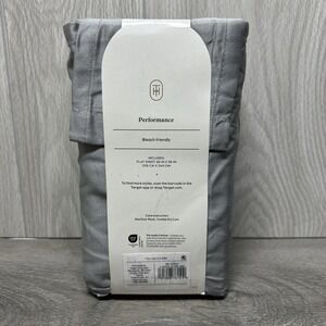 Threshold Full Size 100% Cotton Smooth Sateen Classic Gray Flat Sheet 400 Thread